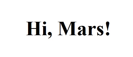 hi, mars!