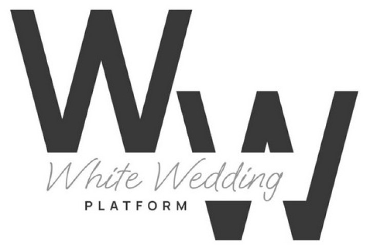 white wedding platform