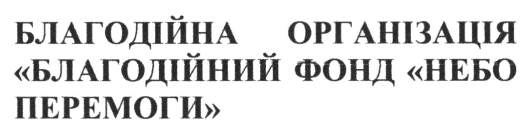 благодійна організація "благодійний фонд "небо перемоги"