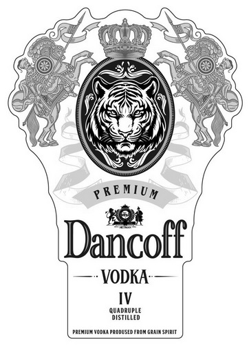 premium vodka prodused from grain spirit