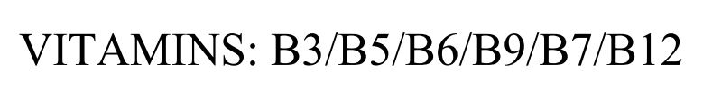 vitamins: b3/b5/b6/b9/b7/b12
