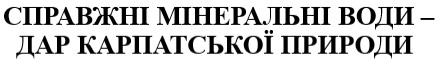 справжні мінеральні води – дар карпатської природи
