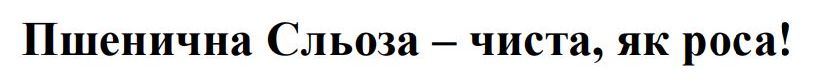 пшенична сльоза – чиста, як роса!
