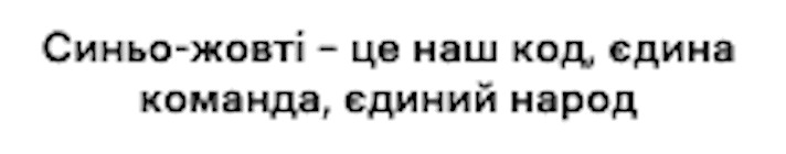 синьо-жовті – це наш код, єдина команда, єдиний народ