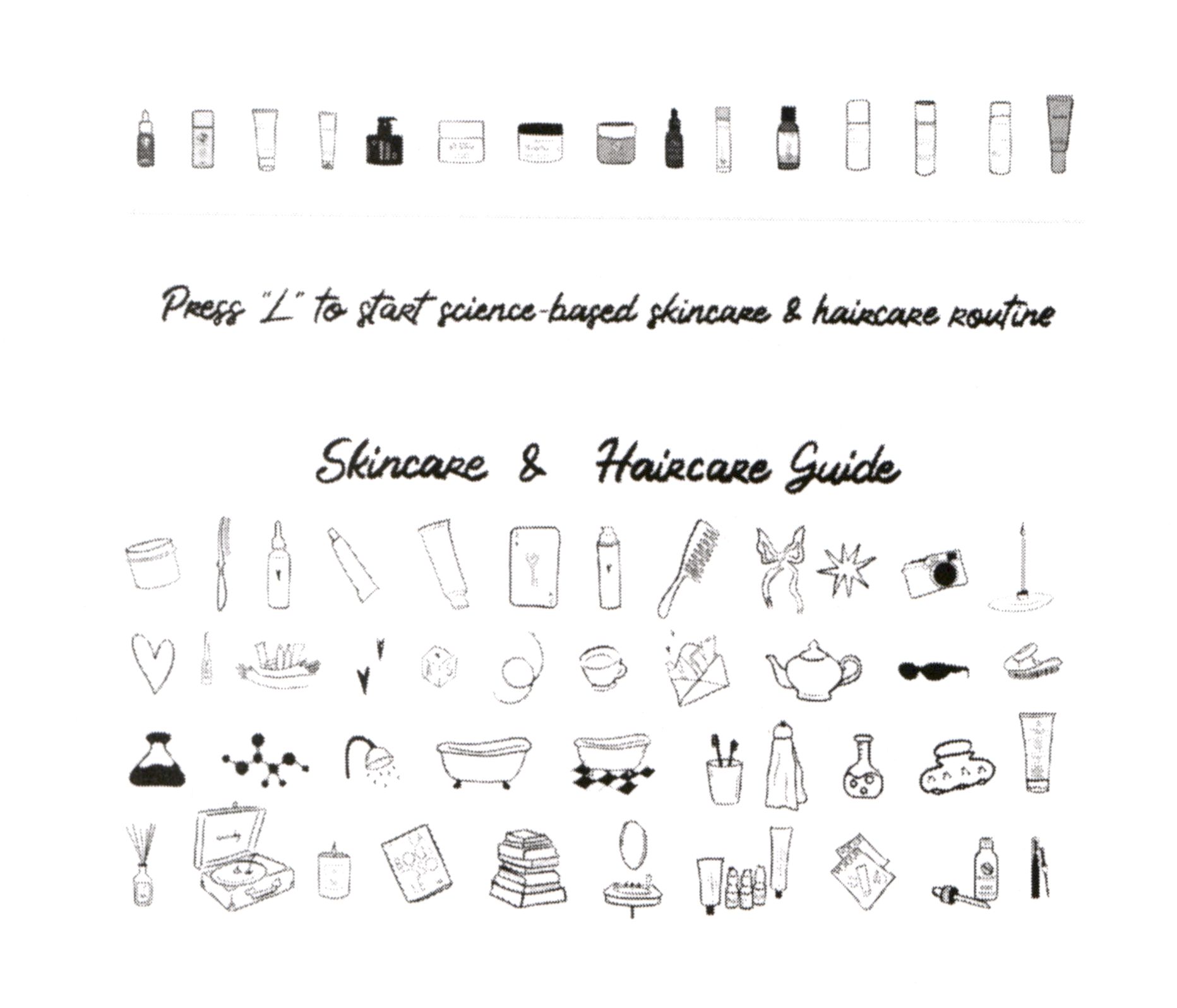 Торговельна марка routine haircare & skincare based science to start l pres pres '"l" to start science-based skincare & haircare routine