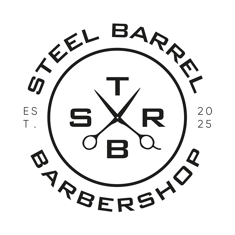 Зображення марки «est 2025 · barbershop · steel barrel»