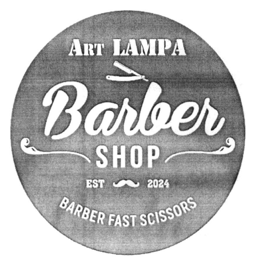 art lampa barber shop est 2024 barber fast scissors