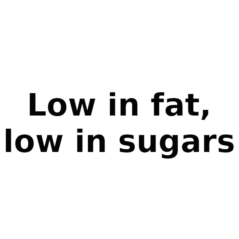 low in fat, low in sugars