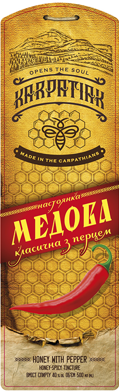 honey with pepper honey-spicy tincture вміст спирту 40 % 06. обем 500 мл