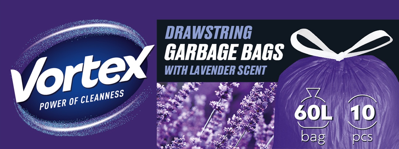 drawstring garbage bags with lavender scent