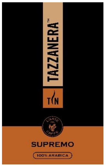 Зображення марки «caffe · l`arte del · 100% arabica · supremo · tn · tazzanera»