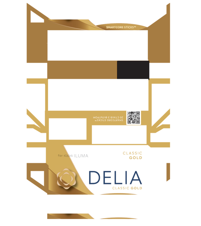 Зображення марки «20 стіків з фільтром · smartcore sticks · for iqos iluma · classic gold · delia»