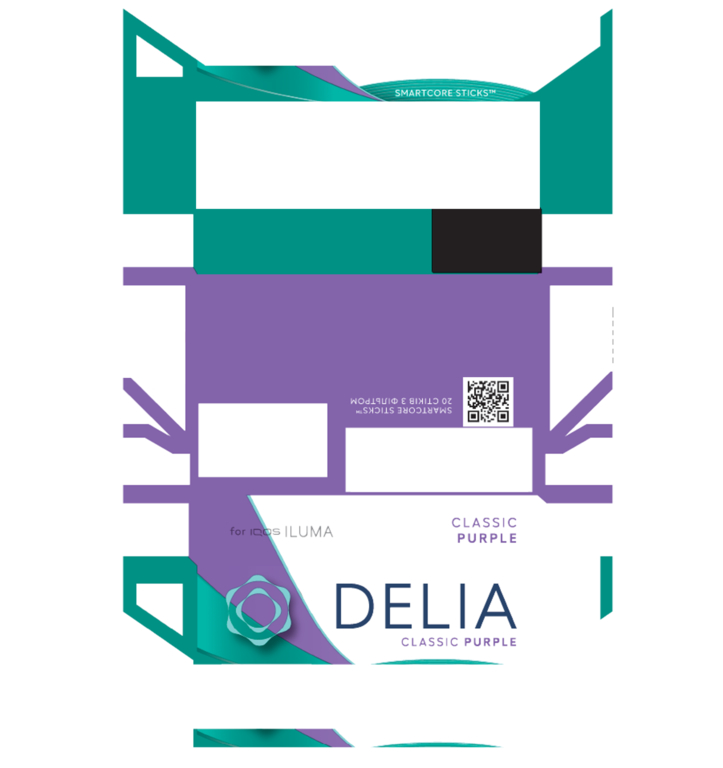 Зображення марки «20 стіків з фільтром · for iqos iluma · smartcore sticks · classic purple · delia»