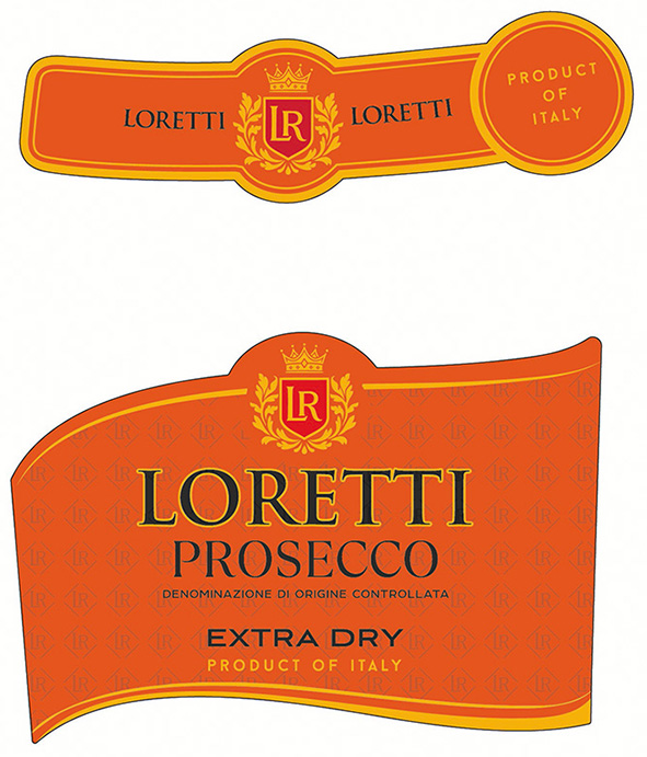Зображення марки «extra dry · denominazione di origine controllata · prosecco · product of italy · loretti · lr»