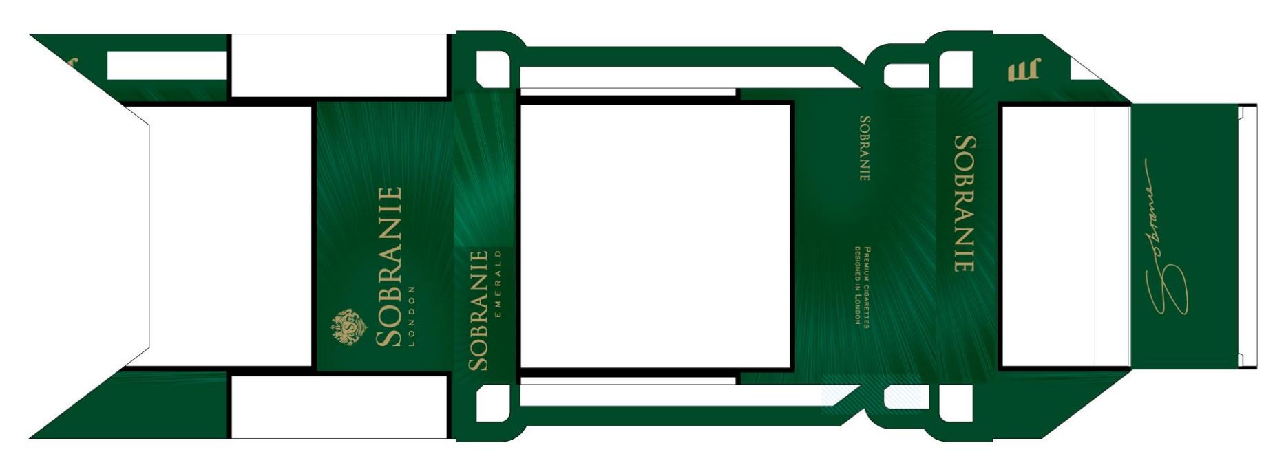 Зображення марки «jti · premium cigarettes designed london · emerald · airstream filters · sobranie london»