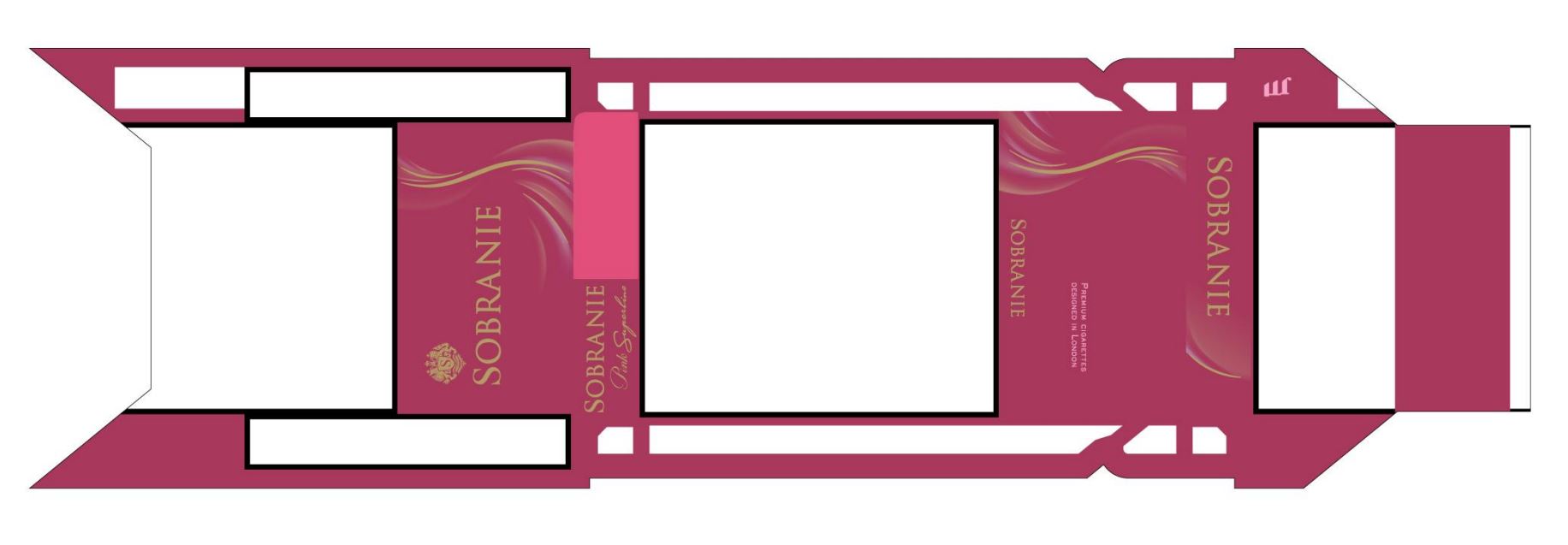 Зображення марки «jti · premium cigarettes designed in london · pink superline · airstream filters · sobranie london»